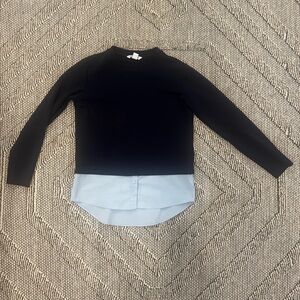 Athleta Navy and Light Blue Women's Top mixed media XXS